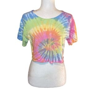 Rainbow tie dye crop top